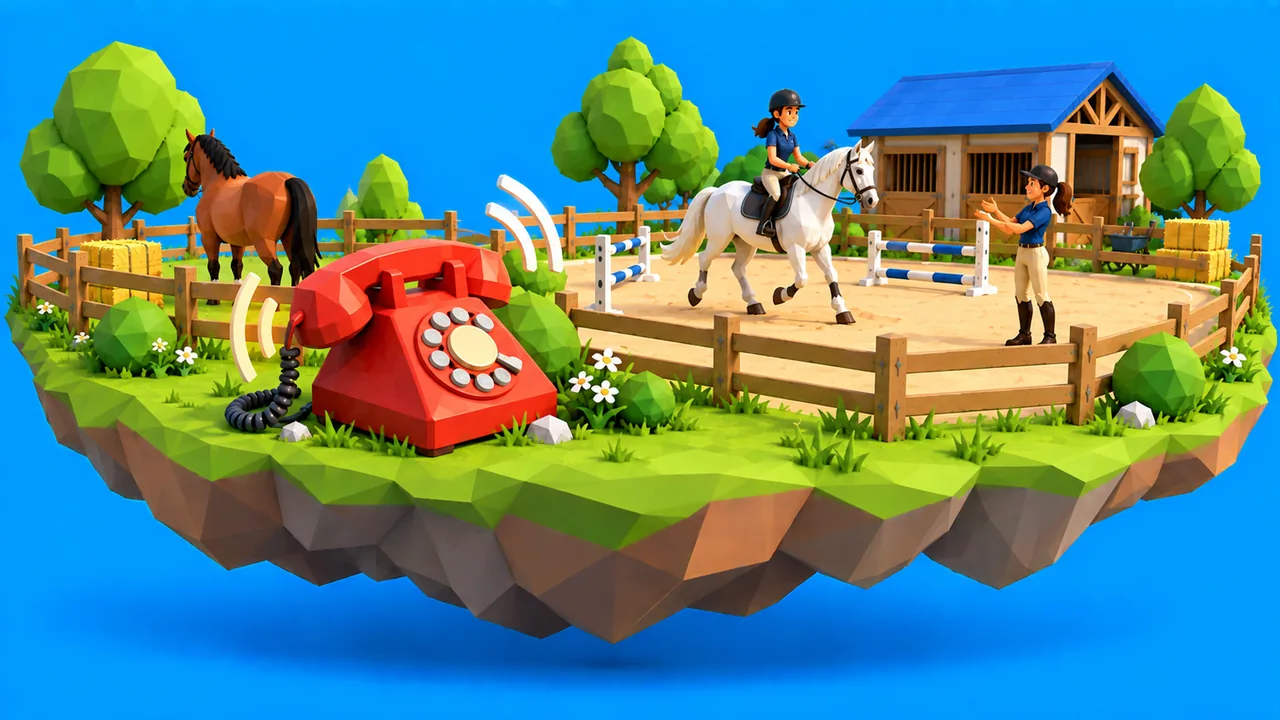 Smartphone on a desk: online booking in equestrian sport