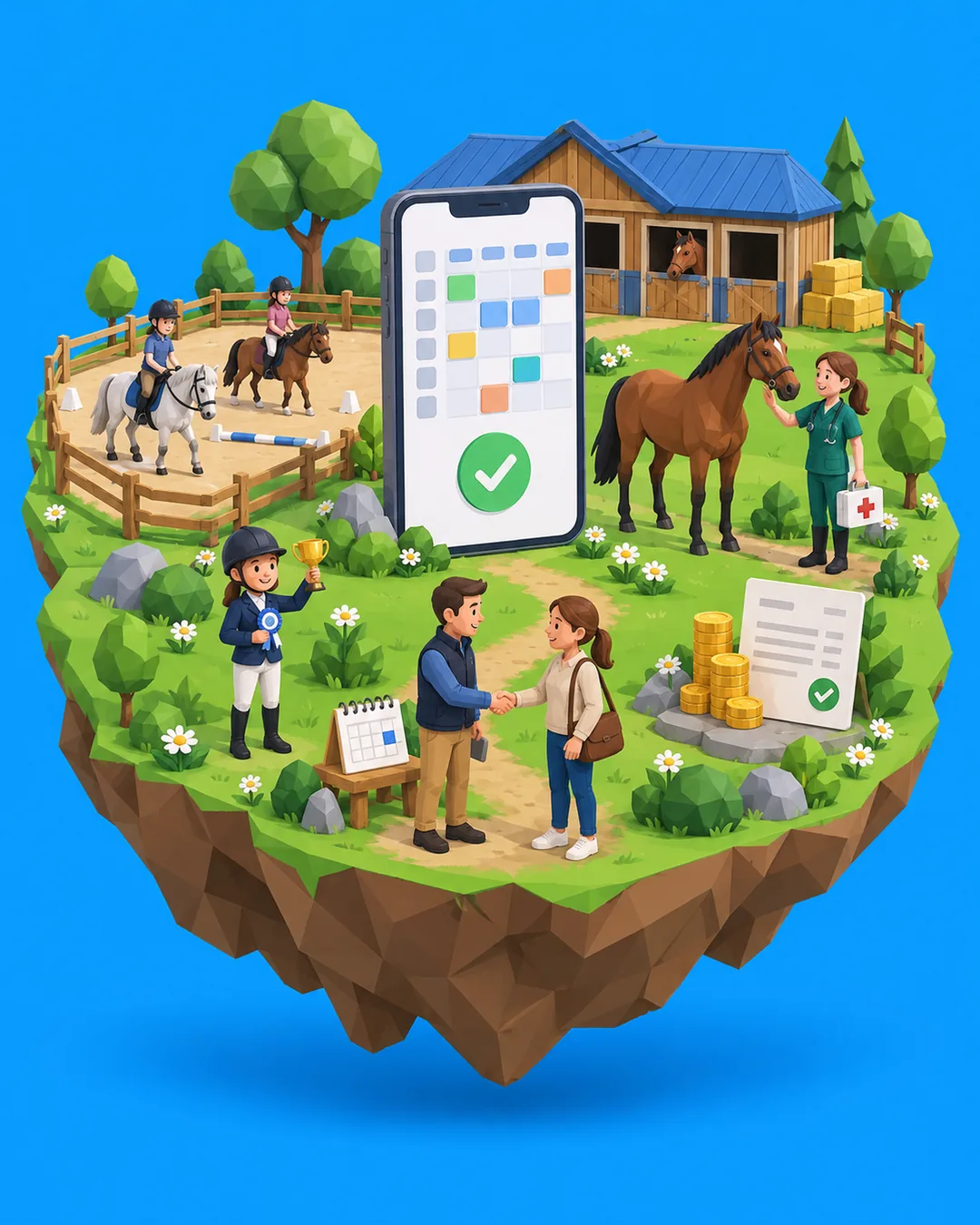 A lesson at a riding school